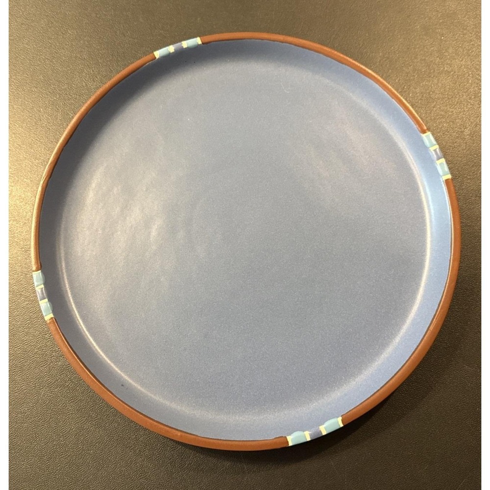 Dansk Mesa Sky Blue Chop Plate Platter Stoneware Rimmed Southwestern Aztec 13"